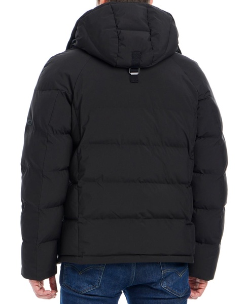 Men's Hooded Stretch Zip-Front Puffer Coat