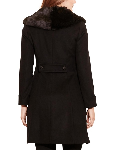 Petite Faux-Fur-Collar Coat