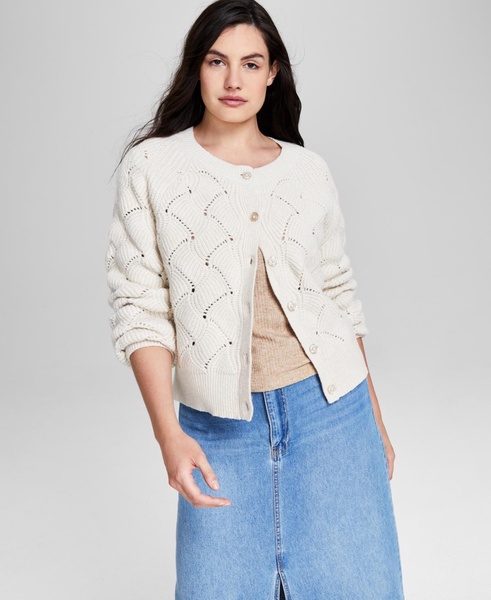 Women's Pointelle Cardigan, Created for Macy's