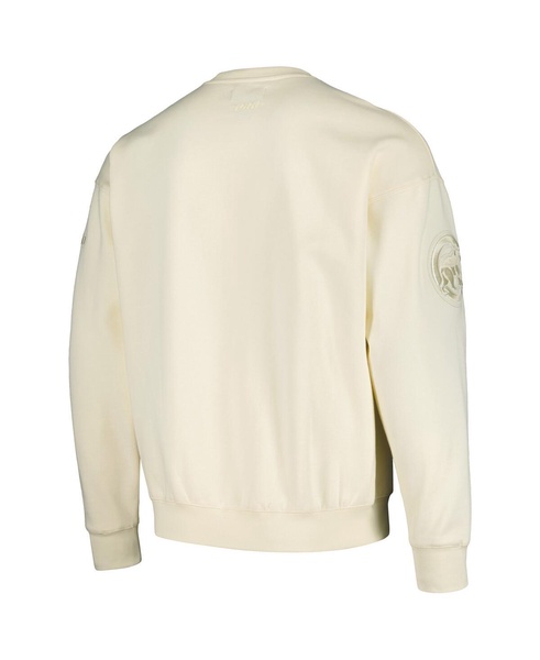 Men's Cream Chicago Cubs Neutral Drop Shoulder Pullover Sweatshirt