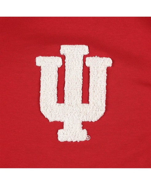 Women's Crimson, Black Indiana Hoosiers Matchmaker Diagonal Cowl Pullover Hoodie