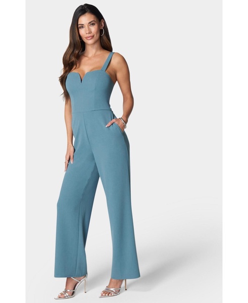 Women's Scuba Crepe Jumpsuit With Strap