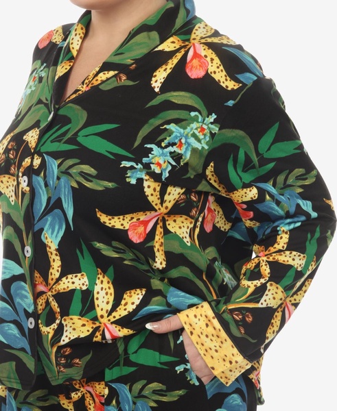 Plus Size 2 Pc. Wildflower Print Pajama Set