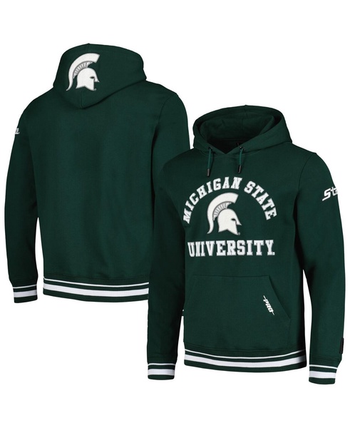 Men's Green Michigan State Spartans Classic Stacked Logo Pullover Hoodie