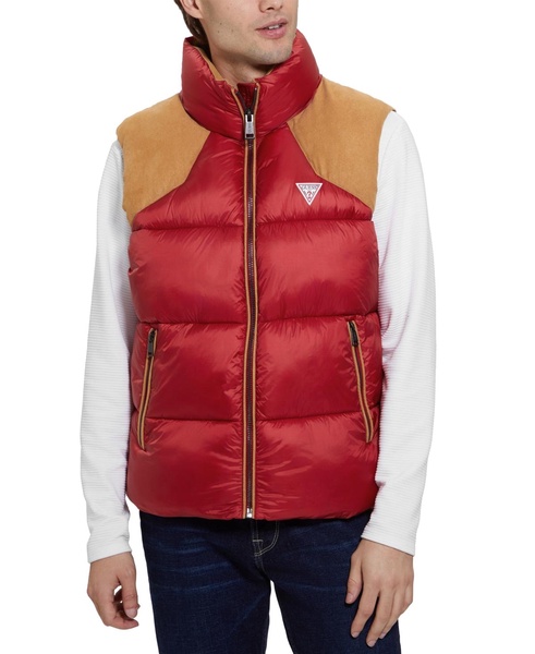 Men's Fabric Block Puffer Vest