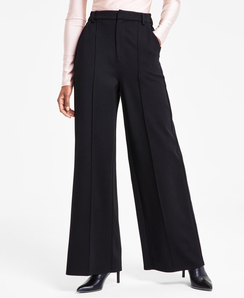 Women's High-Leg Wide-Leg Seamed Ponte Pants, Created for Macy's 