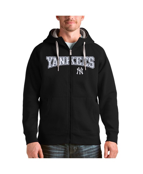 Men's Black New York Yankees Team Logo Victory Full-Zip Hoodie