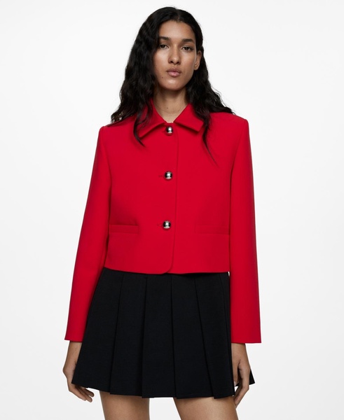 Women's Buttoned Cropped Jacket