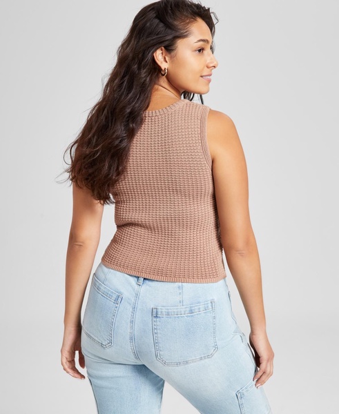 Women's Cotton Textured Sleeveless Sweater, Exclusively at Macy's