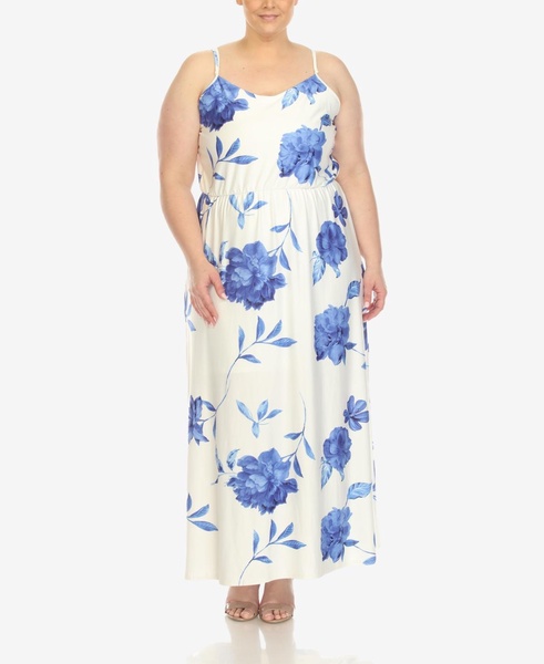 Plus Size Floral Strap Maxi Dress