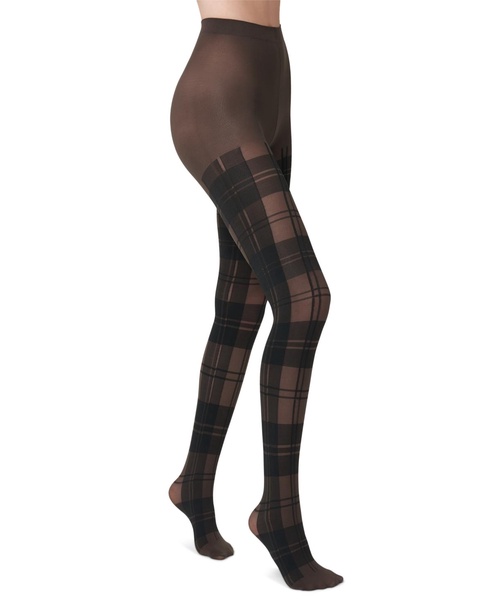 Women's Plaid Control-Top Sweater Tights U24328