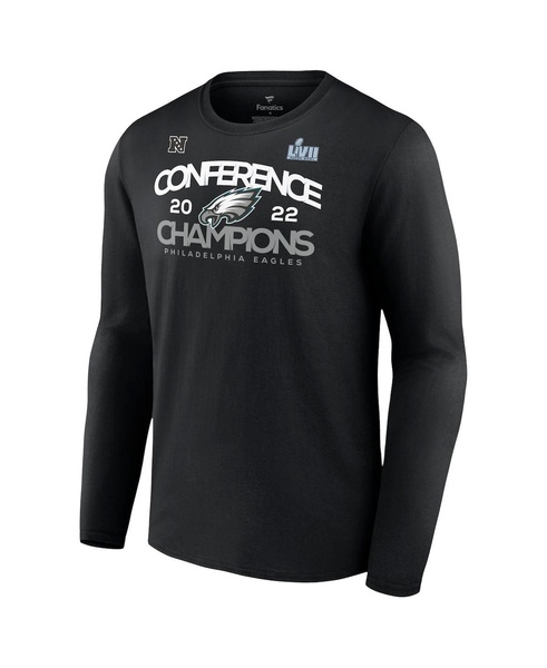 Men's Black Philadelphia Eagles 2022 NFC Champions Shadow Cast Long Sleeve T-shirt