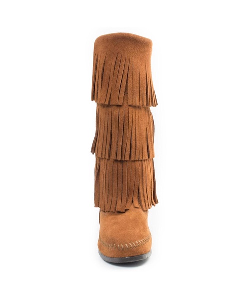 Women's Suede 3-Layer Fringe Boots