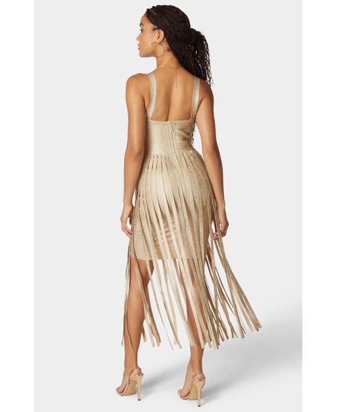 Women's Bandage Fringe Maxi Dress