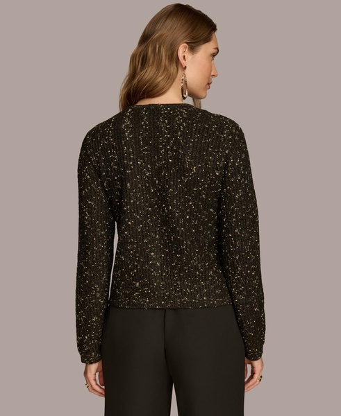 Women's Metallic Flecked Knit Cardigan