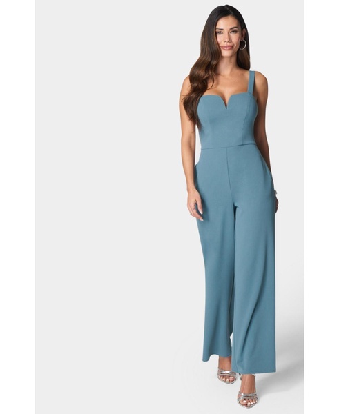 Women's Scuba Crepe Jumpsuit With Strap