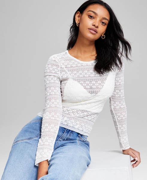 Women's Floral Lace Top, Exclusively at Macy's 