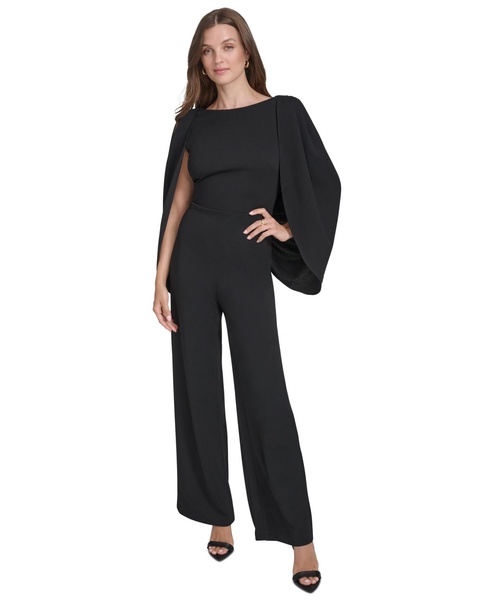 Women's Cape-Sleeve Bow-Back Jumpsuit