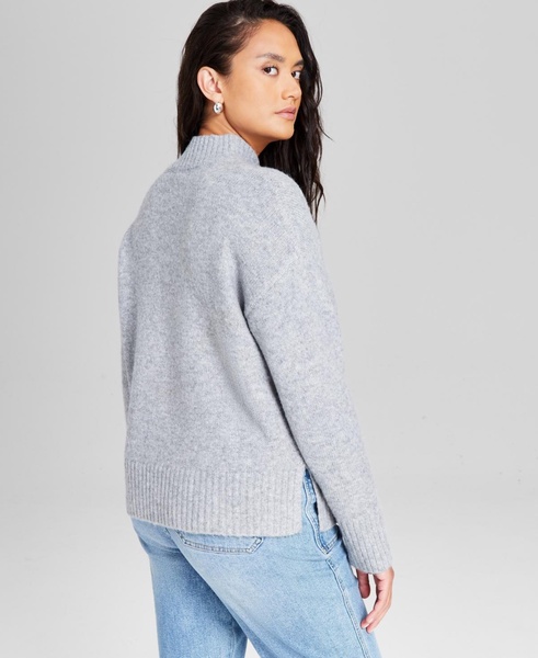 Women's Mock-Neck Long-Sleeves Tunic Sweater, Created for Macy's 