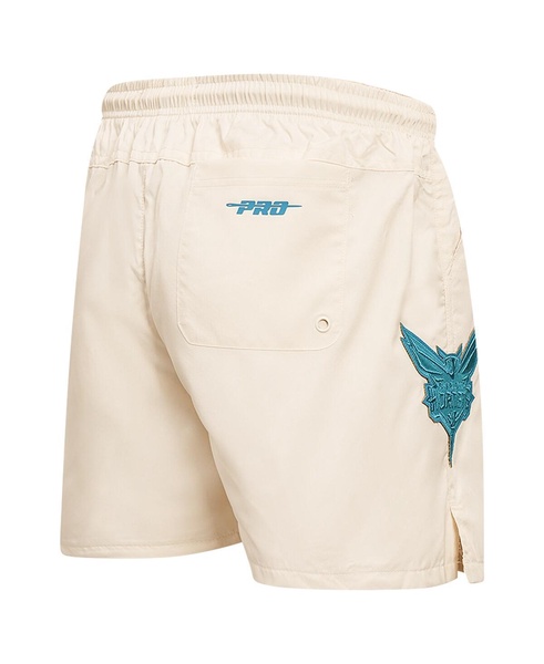 Men's Cream Charlotte Hornets Triple Tonal Woven Shorts