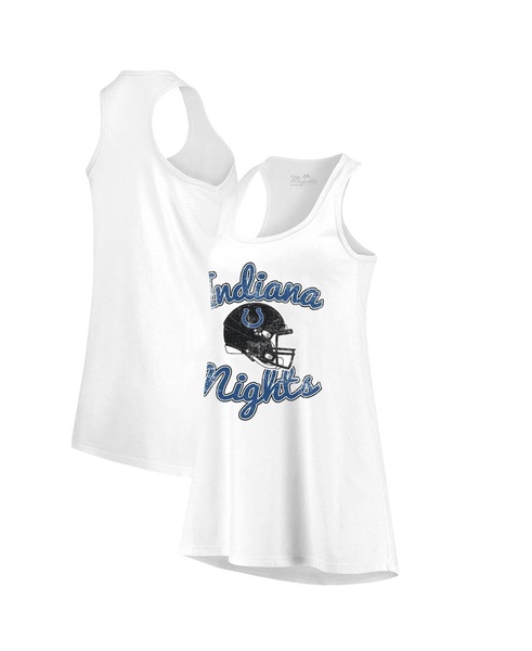 Women's Threads White Indianapolis Colts Indiana Nights Alternate Racerback Tank Top