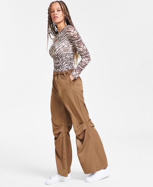 Women's High-Rise Wide-Leg Seamed Pants, Exclusively at Macy's