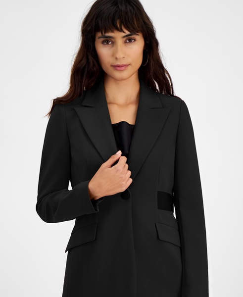 Women's Contrast Tab One-Button Blazer, Created for Macy's 