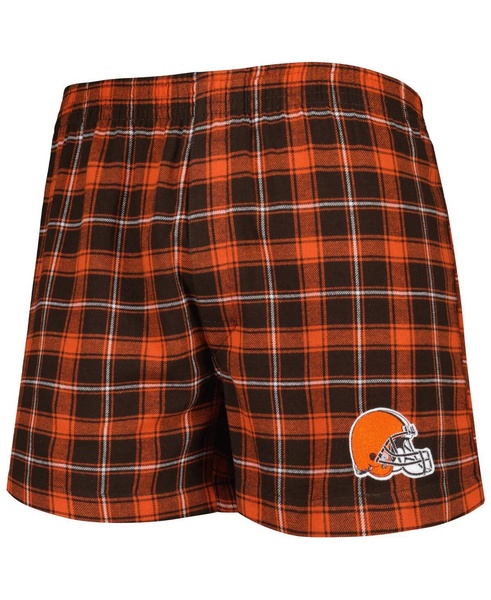 Men's Brown and Orange Cleveland Browns Ledger Flannel Boxers