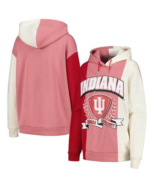 Women's Crimson Indiana Hoosiers Hall of Fame Colorblock Pullover Hoodie