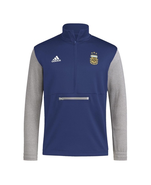 Men's Navy Argentina National Team Crest Long Sleeve Half-Zip Top