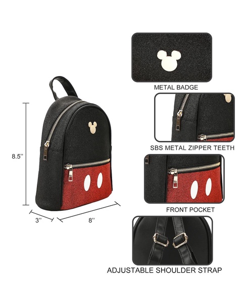 Mickey Mouse Shorts Black 8.5" Micro Mini Backpack