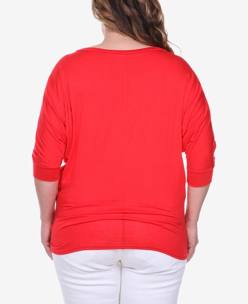 Plus Size Bat Sleeve Tunic Top