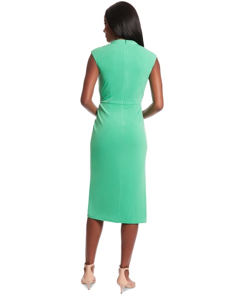 Women's Cowl Neck Ruched Midi Dress