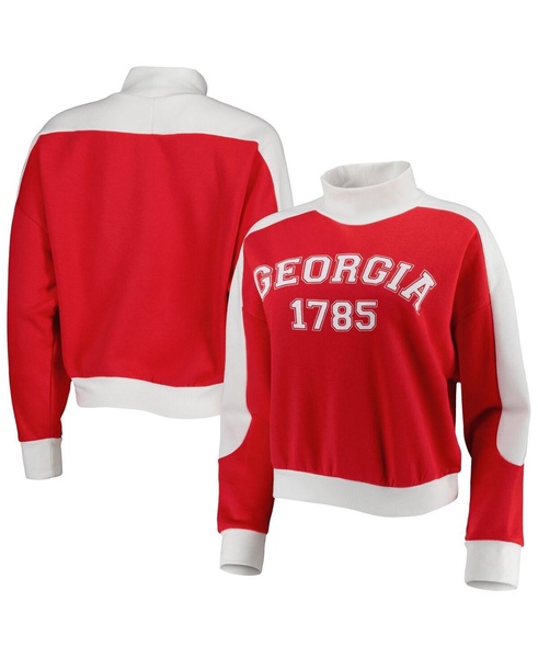 Women's Red Georgia Bulldogs Make it a Mock Sporty Pullover Sweatshirt