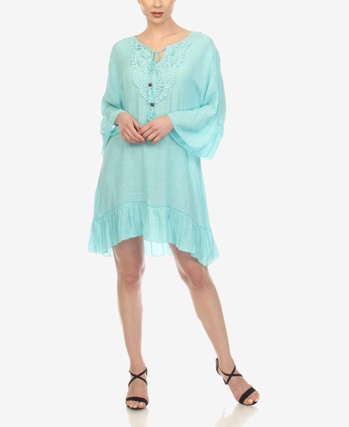 Women's Sheer Crochet Knee Length Cover Up Dress