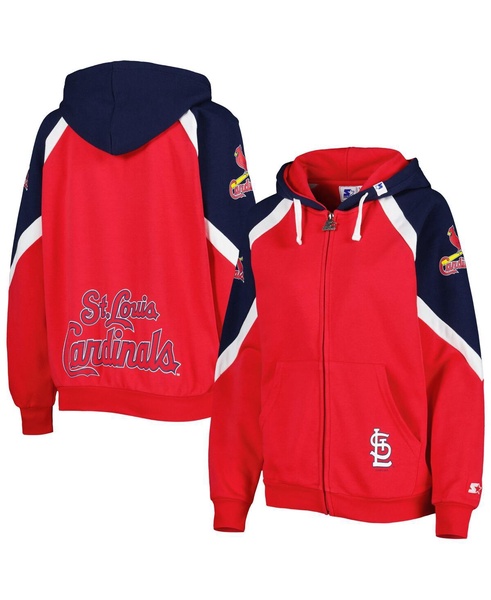 Women's Red, Navy St. Louis Cardinals Hail Mary Full-Zip Hoodie