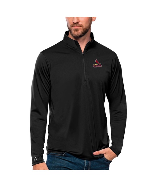 Men's Black St. Louis Cardinals Tribute Quarter-Zip Pullover Top