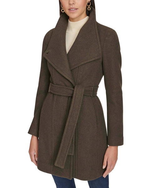 Womens Asymmetrical Belted Wrap Coat, Created for Macys