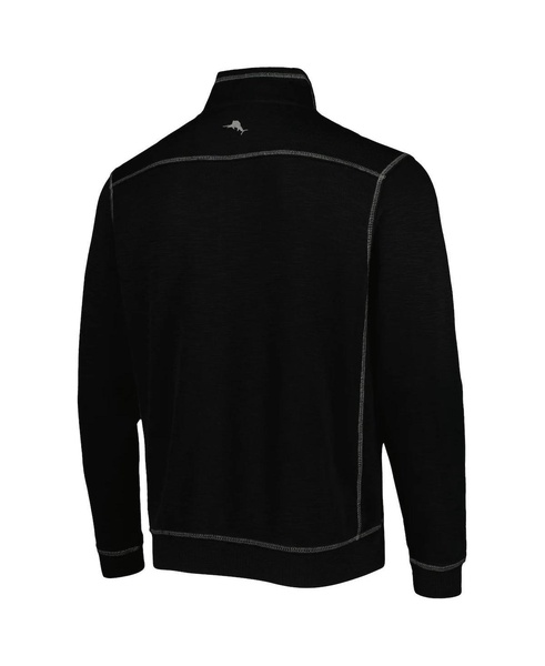 Men's Black Miami Hurricanes Sport Tobago Bay Tri-Blend Mock Neck Half-Zip Jacket