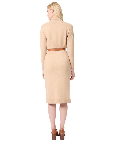 Women's Turtleneck Belted Long-Sleeve Dress