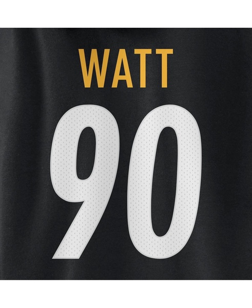 Women's Fanatics Branded T.J. Watt Black Pittsburgh Steelers Player Icon Name and Number Pullover Hoodie