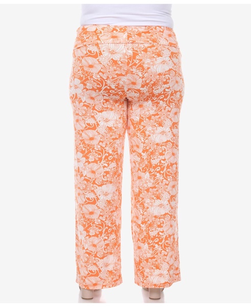 Plus Size Floral Paisley Palazzo Pants