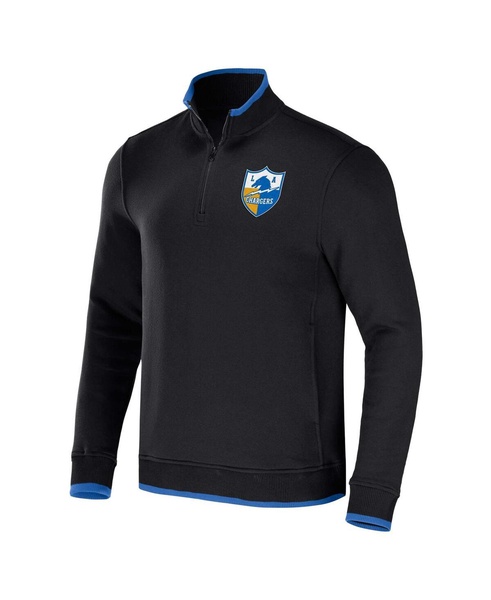 Men's NFL x Darius Rucker Collection by Black Los Angeles Chargers Logo Quarter-Zip Top