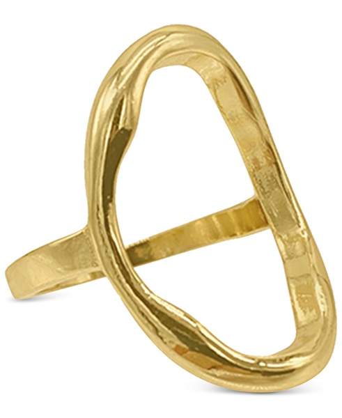 Gold-Tone Open Hammered Oval Ring