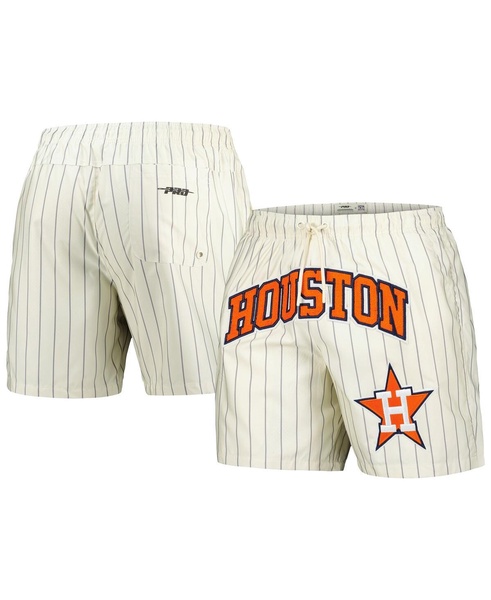 Men's Cream Houston Astros Pinstripe Retro Classic Woven Shorts