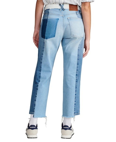 Women's 90s Loose Crop Spliced Jeans