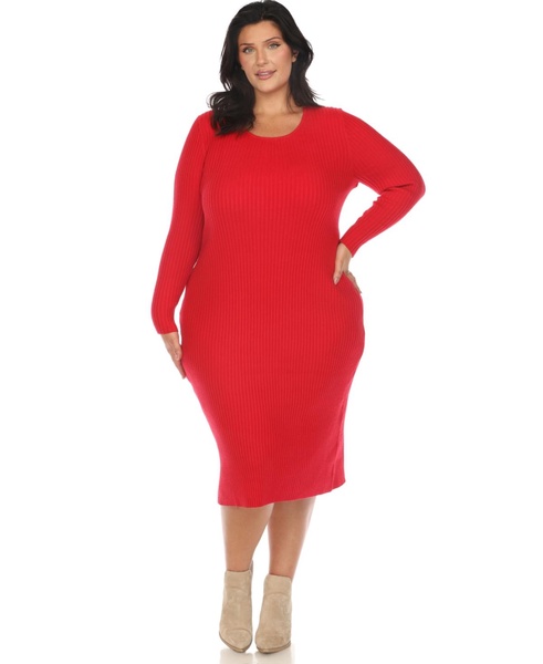 Plus Size Rib Midi Sweater Dress