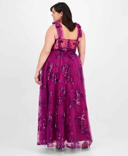 Plus Size Sequin Tulle Corset Gown, Created for Macy's