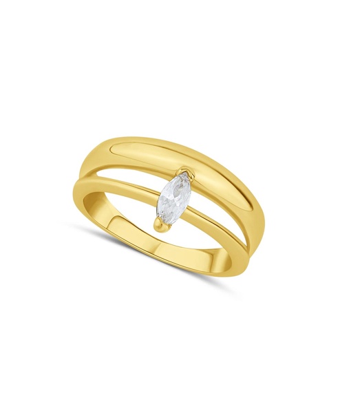 Cubic Zirconia Double Band Ring