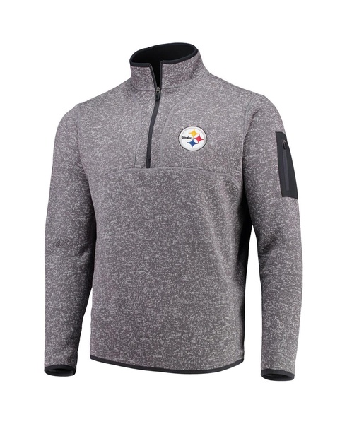 Men's Charcoal Pittsburgh Steelers Fortune Quarter-Zip Pullover Jacket